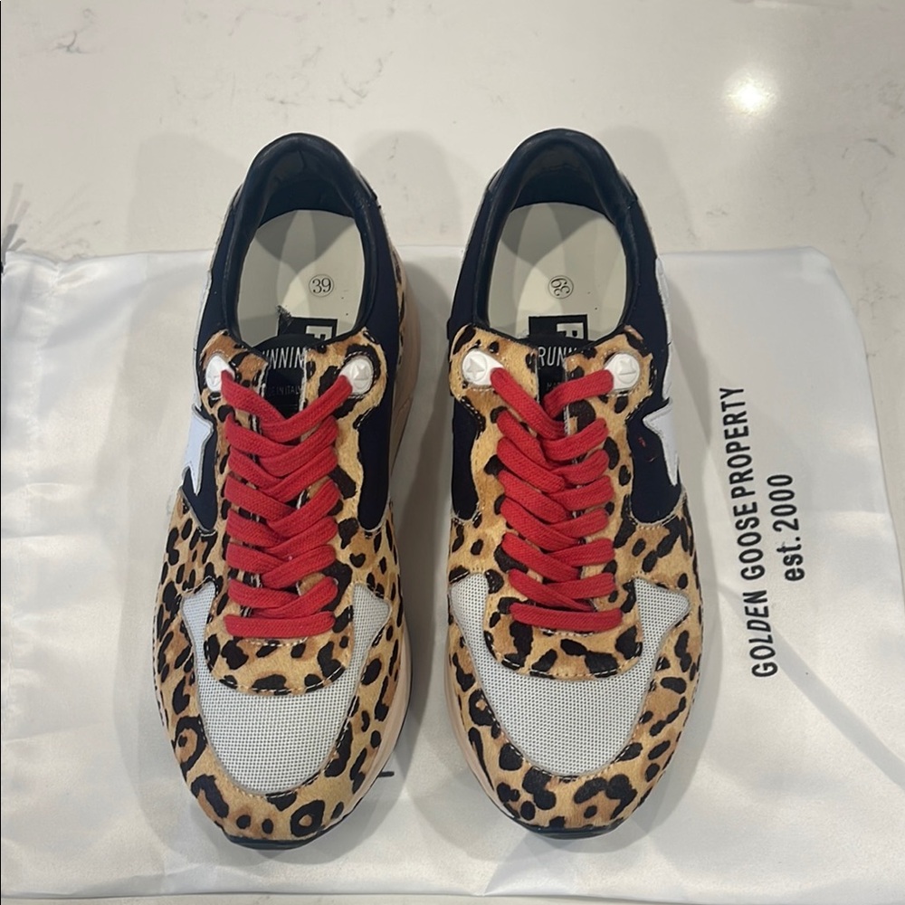 Golden Goose Leopard Print Sneakers